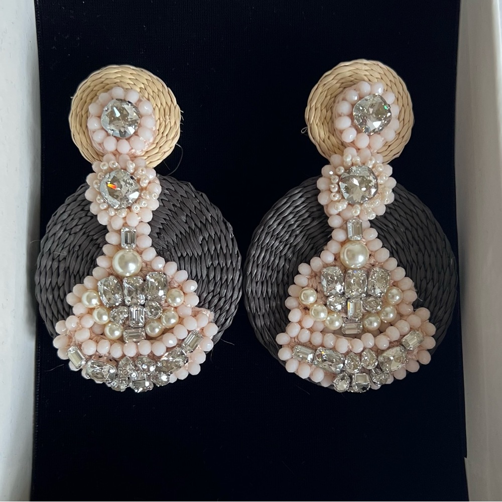 Johanna Ortiz -- NWOT Handmade 'Mali Empire' Earrings in Pink